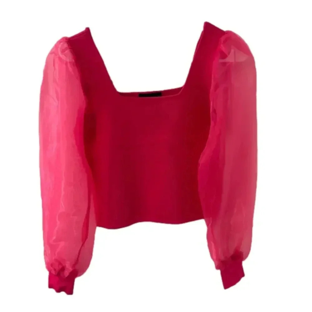 House of Harlow 1960 Women’s Top Long Sleeve Pink Peacock XS/TP MSP 145$